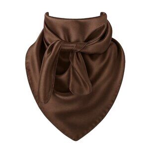 Dark Brown Wild Rag Large Scarf 35x35 Inches Satin Western Accessory Cowgirl or